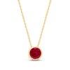 Thumbnail Image 1 of 7.0mm Lab-Created Ruby Bezel-Set Solitaire Pendant in 14K Gold