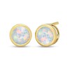 Thumbnail Image 1 of 6.0mm Lab-Created Opal Bezel-Set Solitaire Stud Earrings in 14K Gold