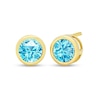 Thumbnail Image 0 of 6.0mm Swiss Blue Topaz Bezel-Set Solitaire Stud Earrings in 14K Gold