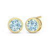 Thumbnail Image 0 of 6.0mm Aquamarine Bezel-Set Solitaire Stud Earrings in 14K Gold
