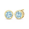 Thumbnail Image 0 of 6.0mm Aquamarine Bezel-Set Solitaire Stud Earrings in 14K Gold