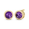 Thumbnail Image 0 of 6.0mm Amethyst Bezel-Set Solitaire Stud Earrings in 14K Gold