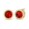 Thumbnail Image 1 of 6.0mm Lab-Created Ruby Bezel-Set Solitaire Stud Earrings in 14K Gold