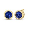 6.0mm Blue Lab-Created Sapphire Bezel-Set Solitaire Stud Earrings in 14K Gold