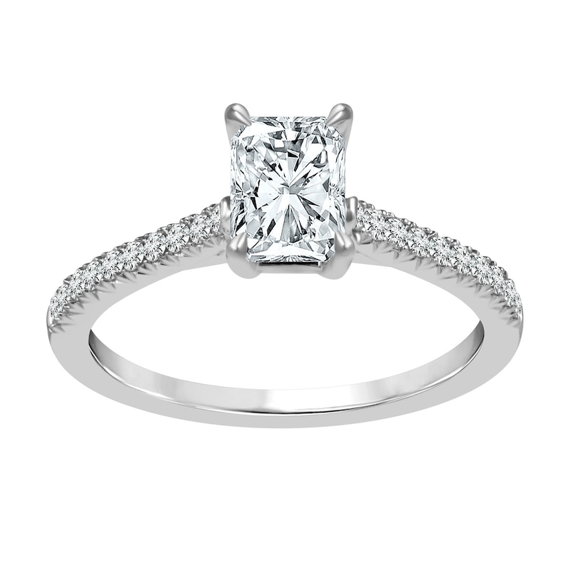 Main Image 1 of 1 CT. T.W. Radiant-Cut Diamond Engagement Ring in 14K White Gold