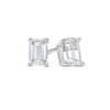 Thumbnail Image 1 of 1/2 CT. T.W. Certified Emerald-Cut Diamond Solitaire Stud Earrings in 14K White Gold (I/SI2)