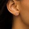 Thumbnail Image 2 of 1/2 CT. T.W. Certified Emerald-Cut Diamond Solitaire Stud Earrings in 14K White Gold (I/SI2)