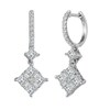 Thumbnail Image 0 of 1-1/2 CT. T.W. Composite Diamond Tilted Square Drop Earrings in 14K White Gold