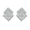 Thumbnail Image 0 of 1/2 CT. T.W. Composite Diamond Double Tilted Square Stud Earrings in 14K White Gold