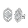 Thumbnail Image 0 of 5/8 CT. T.W. Composite Diamond Tilted Square Hexagon Frame Stud Earrings in 14K White Gold