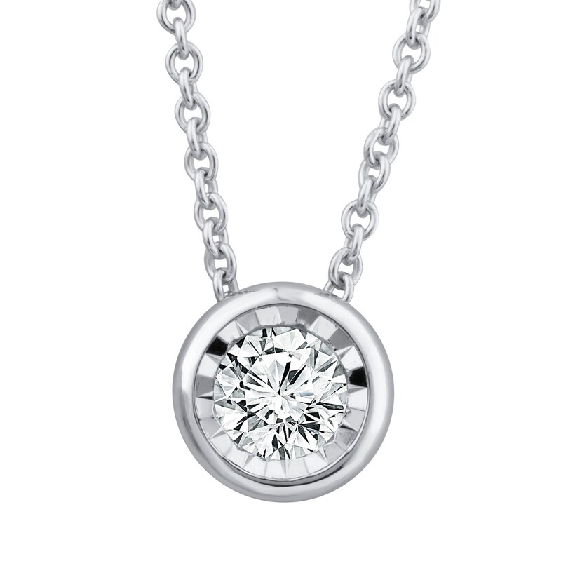 Main Image 1 of 1/5 CT. Diamond Solitaire Pendant in 14K White Gold