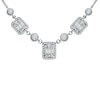Thumbnail Image 1 of 1 CT. T.W. Baguette Diamond Frame Station Necklace in 10K White Gold - 16"