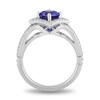 Thumbnail Image 3 of Enchanted Disney Ultimate Princess Tanzanite and 1/3 CT. T.W. Diamond Tilted Frame Engagement Ring in 14K White Gold
