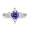 Thumbnail Image 3 of Enchanted Disney Ultimate Princess Tanzanite and 1/3 CT. T.W. Diamond Tilted Frame Engagement Ring in 14K White Gold