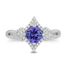 Thumbnail Image 4 of Enchanted Disney Ultimate Princess Tanzanite and 1/3 CT. T.W. Diamond Tilted Frame Engagement Ring in 14K White Gold