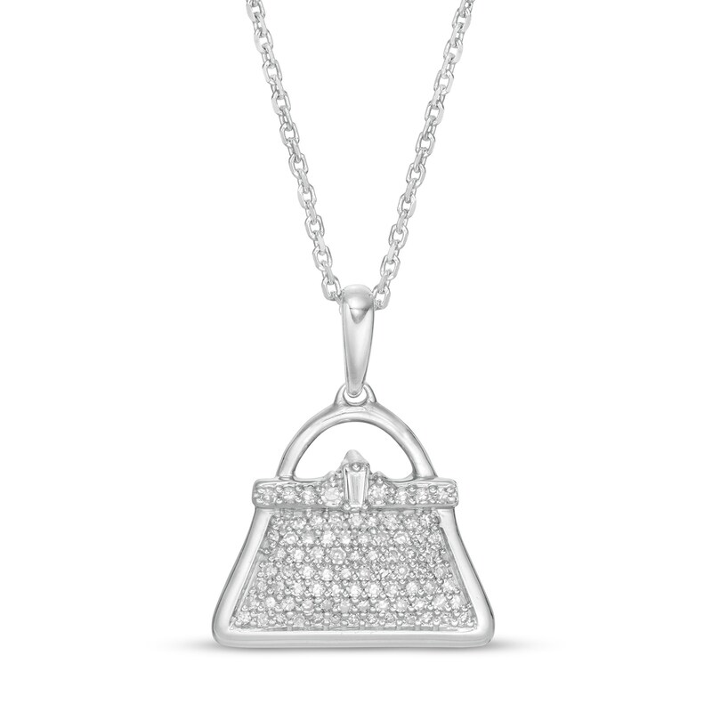 Main Image 1 of Marilyn Monroe™ Collection 1/4 CT. T.W. Diamond Purse Pendant in Sterling Silver