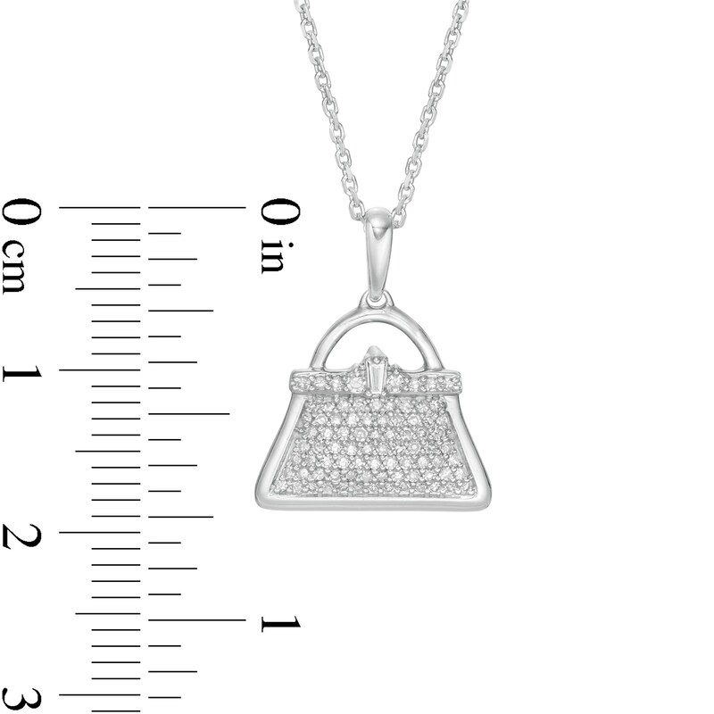 Main Image 2 of Marilyn Monroe™ Collection 1/4 CT. T.W. Diamond Purse Pendant in Sterling Silver