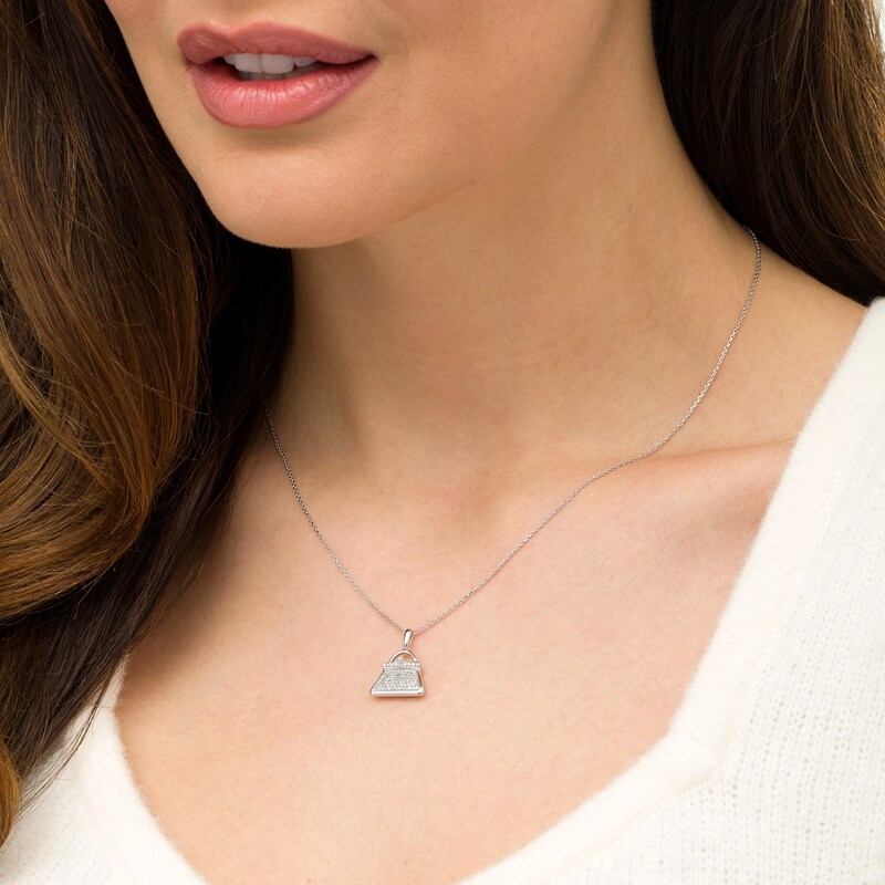 Main Image 3 of Marilyn Monroe™ Collection 1/4 CT. T.W. Diamond Purse Pendant in Sterling Silver