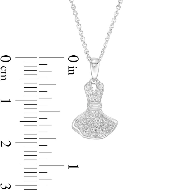 Main Image 2 of Marilyn Monroe™ Collection 1/8 CT. T.W. Diamond Dress Pendant in Sterling Silver