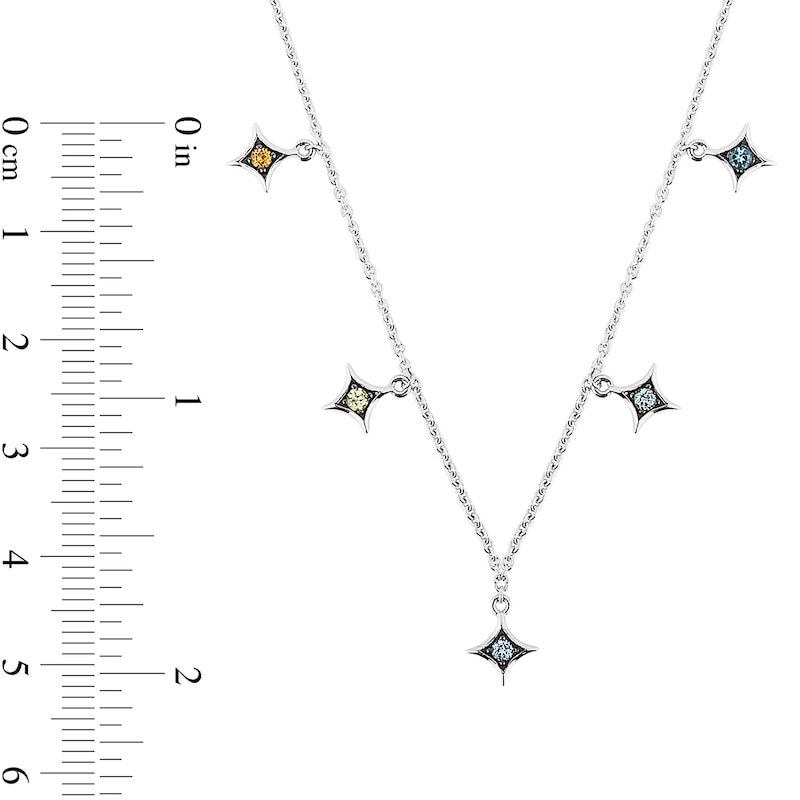 Main Image 3 of Enchanted Disney Ultimate Princess Celebration Multi-Gemstone Station Necklace in Sterling Silver - 17"