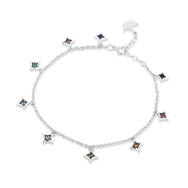 Main Image 1 of Enchanted Disney Ultimate Princess Celebration Multi-Gemstone Station Bracelet in Sterling Silver