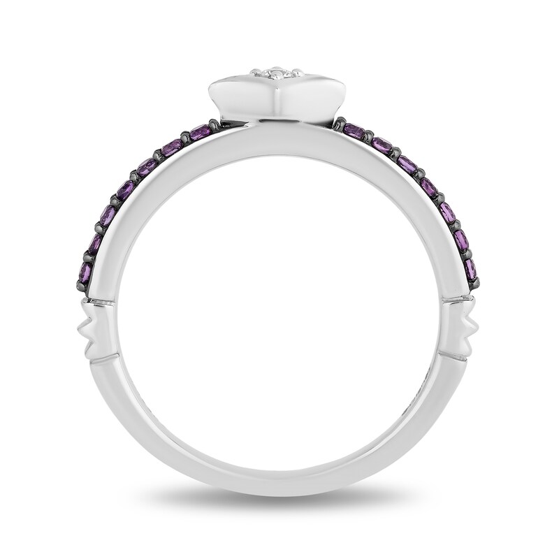 Main Image 4 of Enchanted Disney Ultimate Princess Celebration Ariel Amethyst and Diamond Accent Star Stackable Ring in Sterling Silver