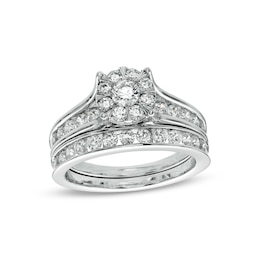 1-1/2 CT. T.W. Diamond Frame Bridal Set in 10K White Gold