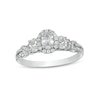 Thumbnail Image 0 of 1 CT. T.W. Oval Diamond Frame Past Present Future® Engagement Ring in 14K White Gold