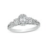 Thumbnail Image 1 of 1 CT. T.W. Oval Diamond Frame Past Present Future® Engagement Ring in 14K White Gold