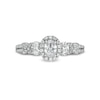 Thumbnail Image 4 of 1 CT. T.W. Oval Diamond Frame Past Present Future® Engagement Ring in 14K White Gold