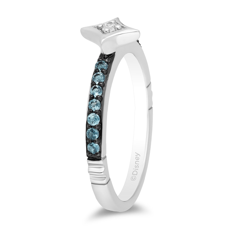 Enchanted Disney Ultimate Princess Celebration Cinderella Blue Topaz and Diamond Accent Star Ring in Sterling Silver