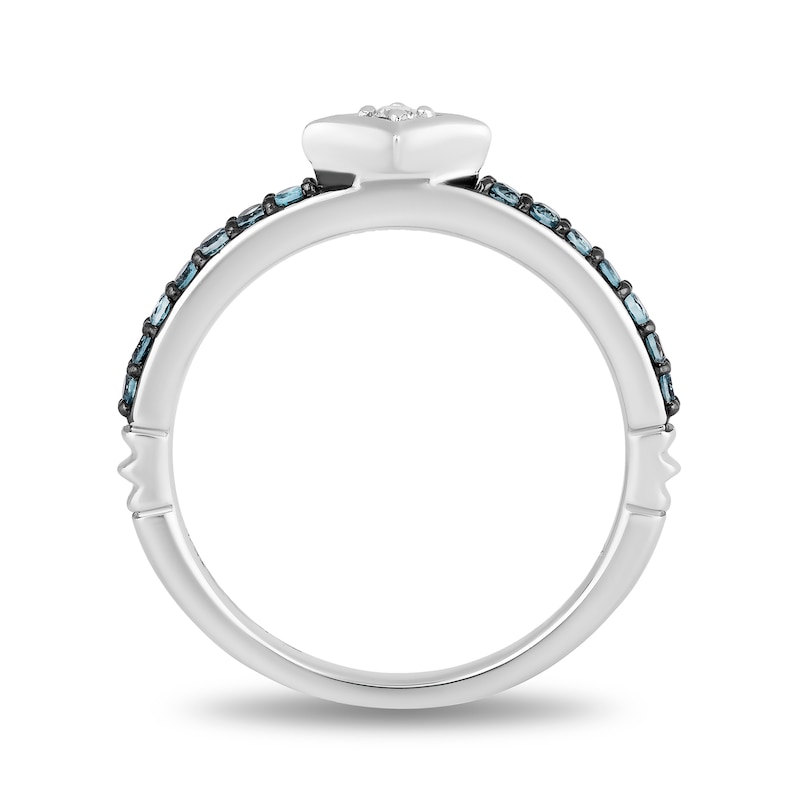 Main Image 4 of Enchanted Disney Ultimate Princess Celebration Cinderella Blue Topaz and Diamond Accent Star Ring in Sterling Silver