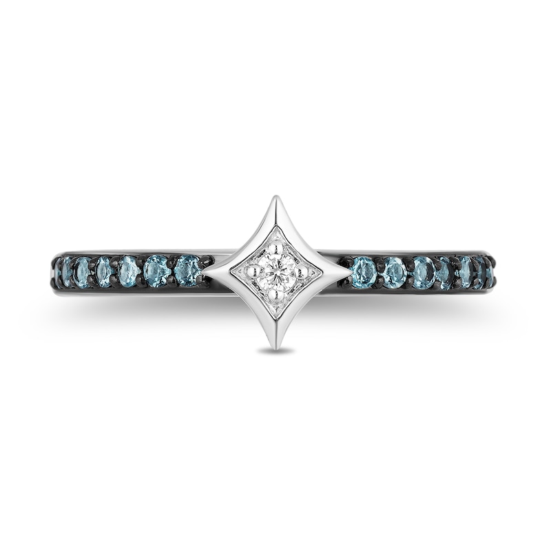Main Image 5 of Enchanted Disney Ultimate Princess Celebration Cinderella Blue Topaz and Diamond Accent Star Ring in Sterling Silver