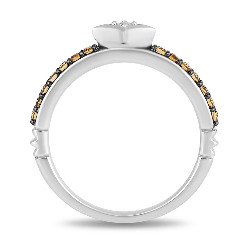 Main Image 4 of Enchanted Disney Ultimate Princess Celebration Belle Citrine and Diamond Accent Star Stackable Ring in Sterling Silver