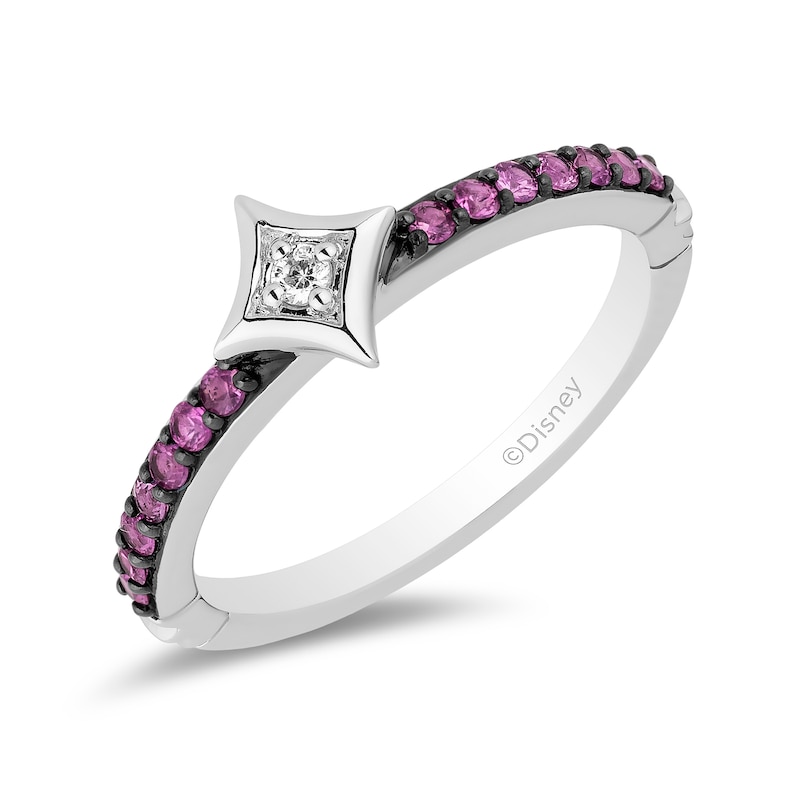 Main Image 1 of Enchanted Disney Ultimate Princess Celebration Aurora Pink Sapphire and Diamond Accent Star Ring in Sterling Silver