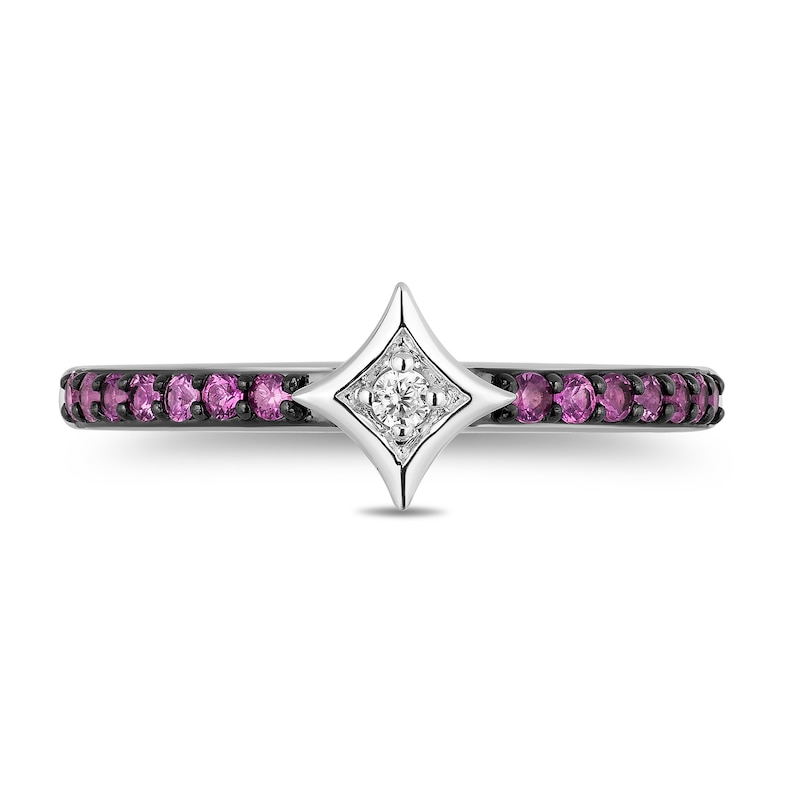 Main Image 5 of Enchanted Disney Ultimate Princess Celebration Aurora Pink Sapphire and Diamond Accent Star Ring in Sterling Silver