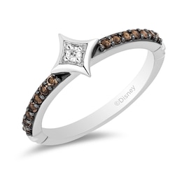 Enchanted Disney Ultimate Princess Celebration Pocahontas Smoky Quartz and Diamond Accent Star Ring in Sterling Silver