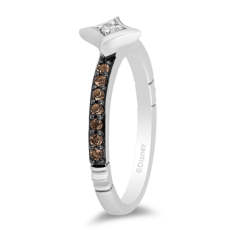 Main Image 2 of Enchanted Disney Ultimate Princess Celebration Pocahontas Smoky Quartz and Diamond Accent Star Ring in Sterling Silver