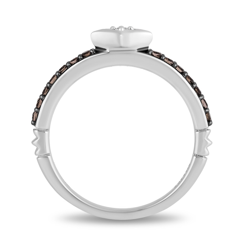 Main Image 4 of Enchanted Disney Ultimate Princess Celebration Pocahontas Smoky Quartz and Diamond Accent Star Ring in Sterling Silver
