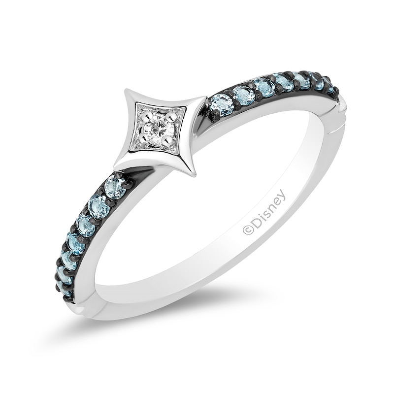 Main Image 1 of Enchanted Disney Ultimate Princess Celebration Jasmine Swiss Blue Topaz and Diamond Accent Star Ring in Sterling Silver