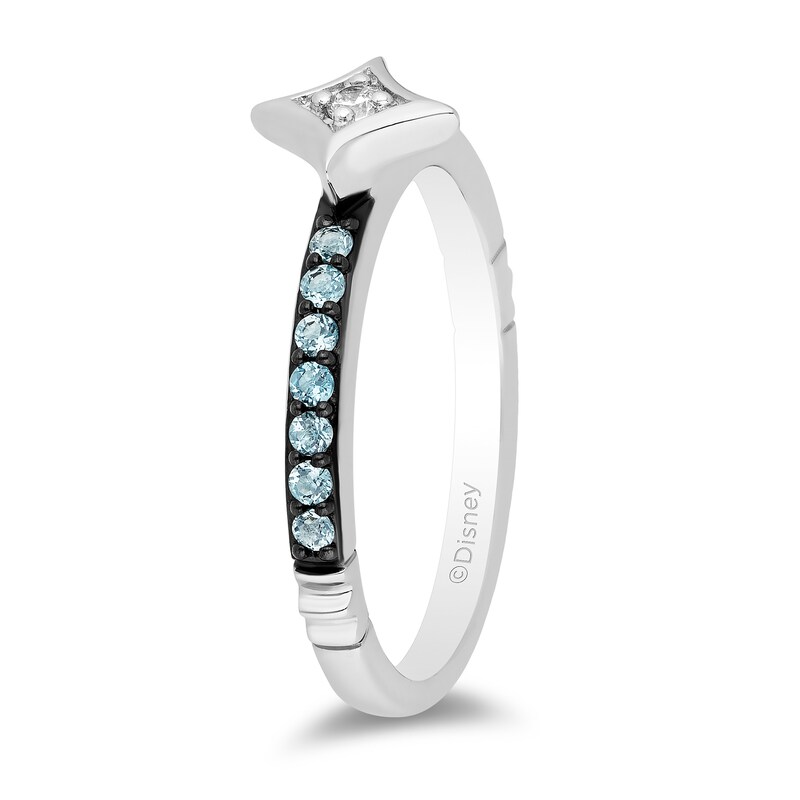 Enchanted Disney Ultimate Princess Celebration Jasmine Swiss Blue Topaz and Diamond Accent Star Ring in Sterling Silver