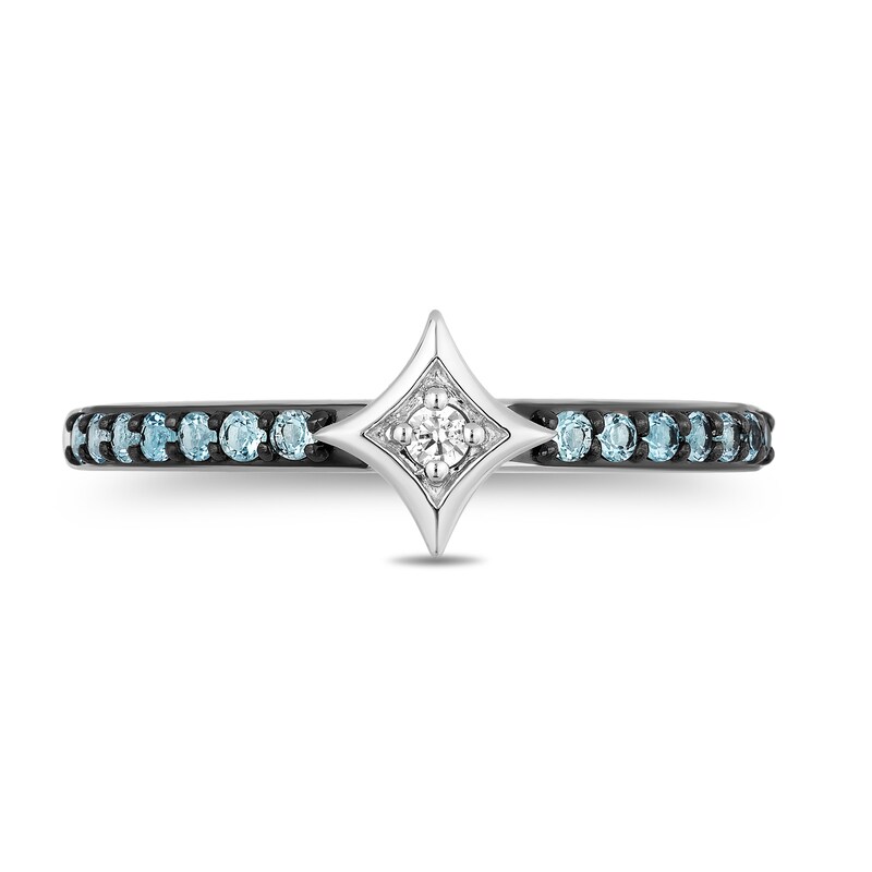 Enchanted Disney Ultimate Princess Celebration Jasmine Swiss Blue Topaz and Diamond Accent Star Ring in Sterling Silver