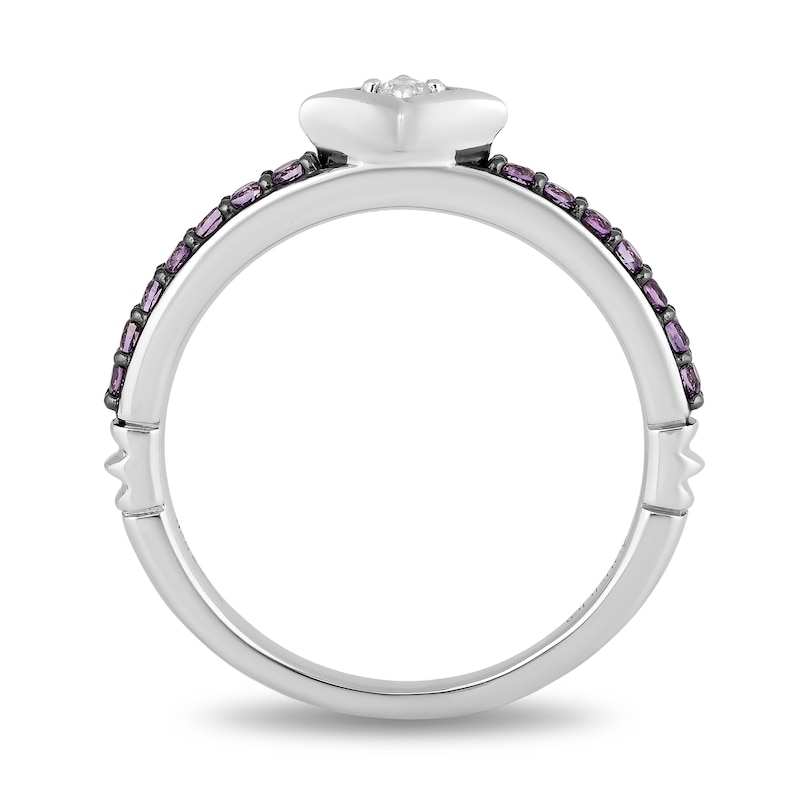 Main Image 4 of Enchanted Disney Ultimate Princess Celebration Rapunzel Amethyst and Diamond Accent Star Ring in Sterling Silver