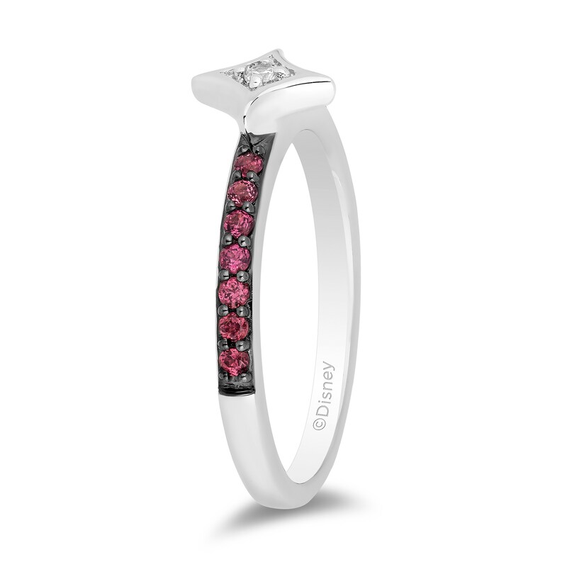 Main Image 2 of Enchanted Disney Ultimate Princess Celebration Anna Rhodolite Garnet and Diamond Accent Star Stackable Ring in Sterling Silver