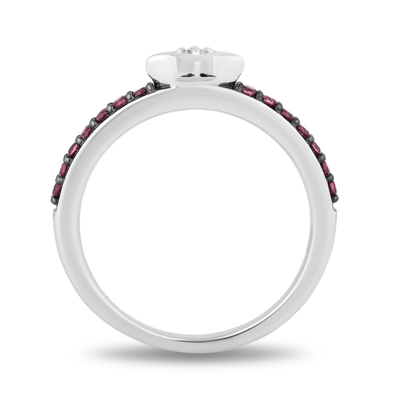 Main Image 3 of Enchanted Disney Ultimate Princess Celebration Anna Rhodolite Garnet and Diamond Accent Star Stackable Ring in Sterling Silver