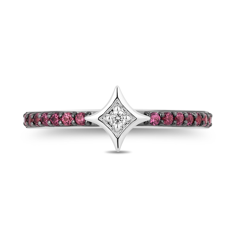 Enchanted Disney Ultimate Princess Celebration Anna Rhodolite Garnet and Diamond Accent Star Stackable Ring in Sterling Silver