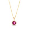 Thumbnail Image 1 of EFFY™ Collection 5.0mm Rhodolite Garnet and 1/20 CT. T.W. Diamond Frame Pendant in 14K Gold