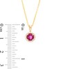 Thumbnail Image 3 of EFFY™ Collection 5.0mm Rhodolite Garnet and 1/20 CT. T.W. Diamond Frame Pendant in 14K Gold