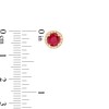 Thumbnail Image 3 of EFFY™ Collection 5.0mm Rhodolite Garnet and 1/8 CT. T.W. Diamond Frame Stud Earrings in 14K Gold