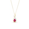 Thumbnail Image 0 of EFFY™ Collection Pear-Shaped Rhodolite Garnet and 1/10 CT. T.W. Diamond Swirl Teardrop Pendant in 14K Gold